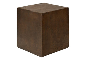English Elm Accent Table Square Concrete-look Walnut Finish Open Shelf Modern Indoor Outdoor Side B2710P461690