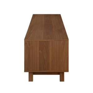 Arundo 70" Mid-Century Modern TV Stand with Reeded Doors, Open Storage & Stylish Mocha Finish