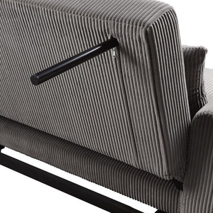 English Elm 54"W Corduroy Convertible Sleeper Loveseat Brown - Plush Full Foam Seating, Stylish Space-Saving Comfort B016P405344