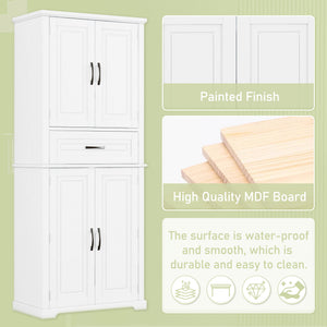 English Elm Christopher Knight Home® - Bathroom Storage Cabinet with Doors Drawer and Adjustable Shelves — MDF Build, Anti-Tip Safety, Modern Appeal White N759P241667K
