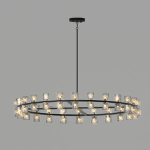 English Elm 48 Luxury Crystal Chandelier 50x50 Modern Black Ceiling Light G4 LED Warm White 144W Equivalent W2312P368694