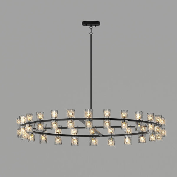 English Elm 48 Luxury Crystal Chandelier 50x50 Modern Black Ceiling Light G4 LED Warm White 144W Equivalent W2312P368694