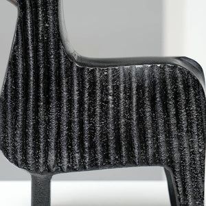 English Elm Black Ribbed Llama Sculpture - Whimsical Aluminum Table Decor For Modern Home & Office Accents B346P336931