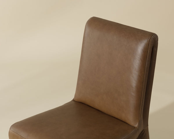 Sunpan CASCATA Dining Chair - Luxurious Marseille Camel Leather with Sculptural Design & Timeless Comfort 111012V