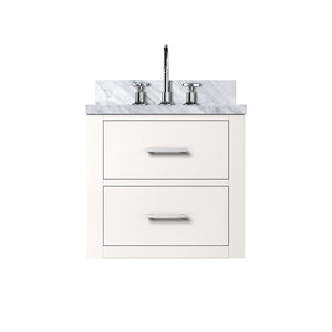 English Elm White Compact Bathroom Vanity Set With Acrylic Top & Chrome Faucet - Perfect For Small Spaces B2731P257899-GIGA