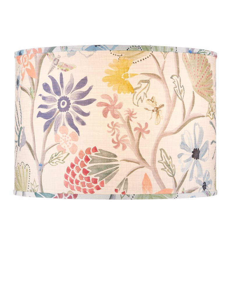 Currey & Company Madeline Drum Lamp Shade - Colorful Wildflower Pattern By Lacefield Designs For Vibrant Decor Style Multi,Color Cotton 0900-6010-currey-company