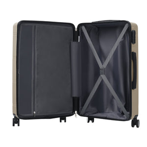 English Elm 6 Piece Hardshell Abs Travel Set with Spinner Wheels Combination Lock and Toiletry Bag Khaki N732P391465K