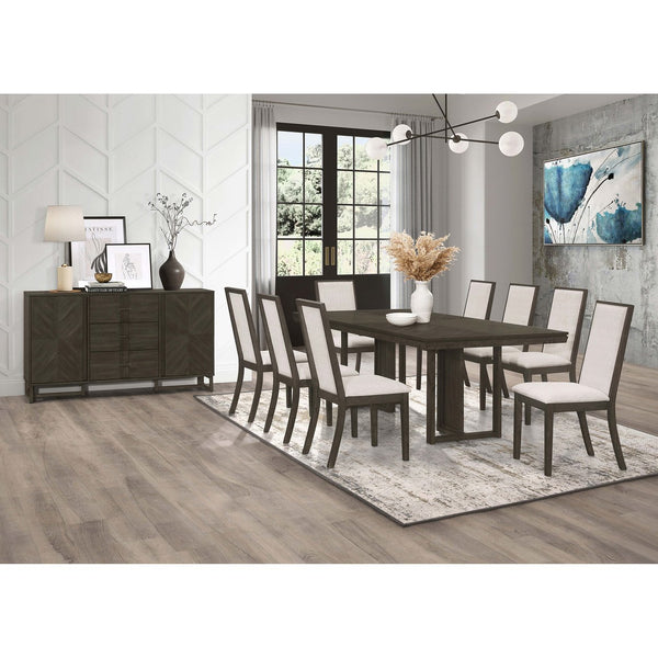 English Elm Glenmoor Rustic Dark Grey 3-Drawer Server with 2 Cabinets, Felt-Lined Drawers & Adjustable Shelves for Stylish Storage and Entertaining (63" W) B062P358299