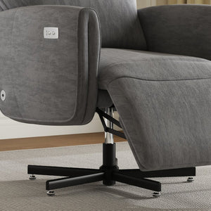 English Elm Power Swivel Velvet Recliner with Usb Charging for Living Room or Home Office Grey W3568P431987