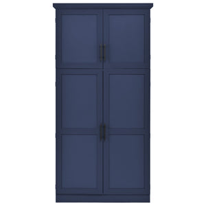 English Elm [assembly Included] Topmax Shaker Pantry Cabinet Tall Mdf Kitchen Storage with Pull-out Trays Blue SP000099AAC