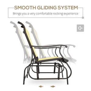 English Elm Outsunny 2-Person Outdoor Glider Bench Loveseat, Durable Patio Rocking Chair For Garden & Porch W2225P217091-GIGA