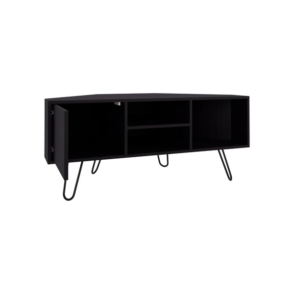 English Elm Ben Lomond TV Stand Black — Space-Saving Mid-Century Engineered Wood Corner TV Console, Durable Chic B092P315564