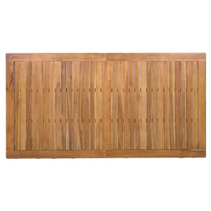 English Elm Topmax Solid Acacia Outdoor Dining Table Slatted Wood Top Seats Six Patio Garden N717P374325N