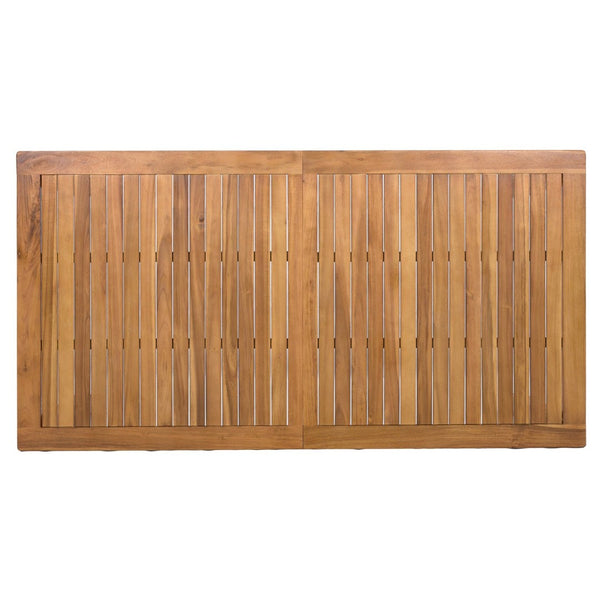 English Elm Topmax Solid Acacia Outdoor Dining Table Slatted Wood Top Seats Six Patio Garden N717P374325N