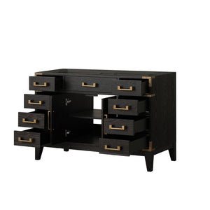 English Elm Black Oak Single Bath Vanity - 48" Modern Design With Soft-Close Drawers & Ample Storage Space B2731P260921