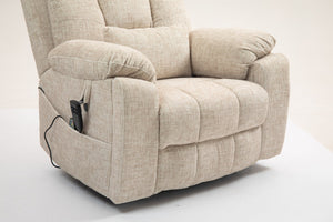 English Elm Old Oversized Electric Lift Chair With Dual Motors, Heating, Massage, And 180° Recline For Comfort W547S00053