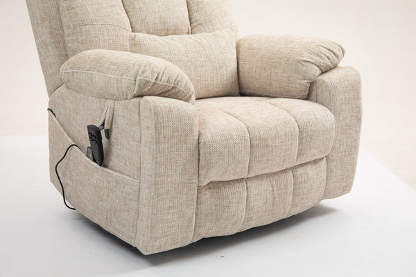 English Elm Old Oversized Electric Lift Chair With Dual Motors, Heating, Massage, And 180° Recline For Comfort W547S00053