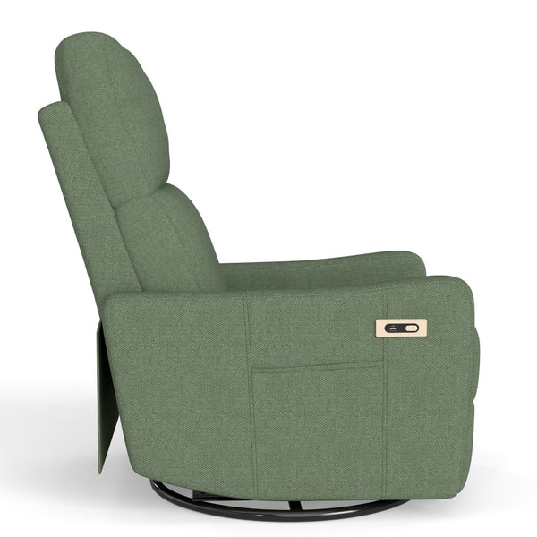 English Elm Power Swivel Velvet Recliner with 270 Degree Rotation Compact Nursery Living Room Glider W1028P463301