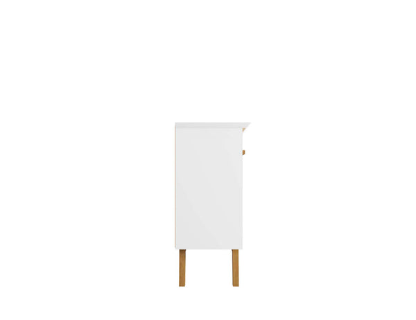 English Elm Yonkers 63" Sideboard White - Midcentury Modern TV Console, Soft-Close Doors, Solid Wood Legs, Durable Storage B365P398254