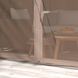 English Elm Outsunny Steel Patio Gazebo with Vented Canopy Mesh Netting and Ornate Corner Frame W2225P174220