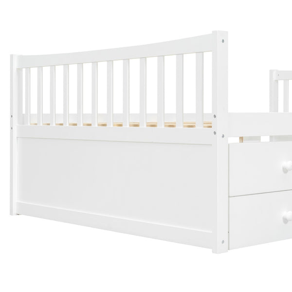 English Elm Full Size Daybed with Trundle Twin Pullout and Three Storage Drawers for Guest Rooms LP100341AAK