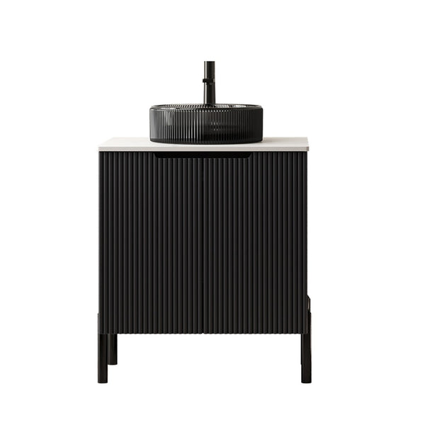 English Elm Dina Floating Bathroom Vanity with Sintered Stone Top and Crystal Glass Basin W2615S00661