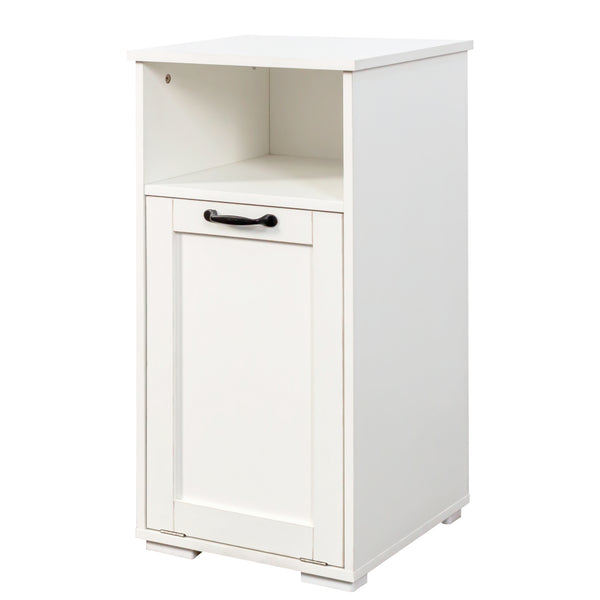 English Elm Laundry Cabinet with Removable Liner Bag, Slim Divided Storage for Dorms & Apartments, Open Shelf Organizer W331P365071