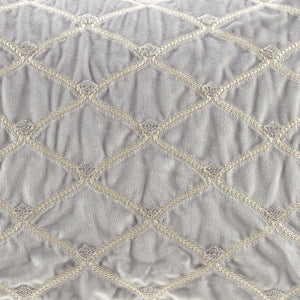 English Elm Oblong Luxe Velvet Foxtail Stitch Pillow with Hand Beading, Plush Goose Feather Insert, 22x15" Silver 14.96 L x 22.05 W x 3.94 H B035129193