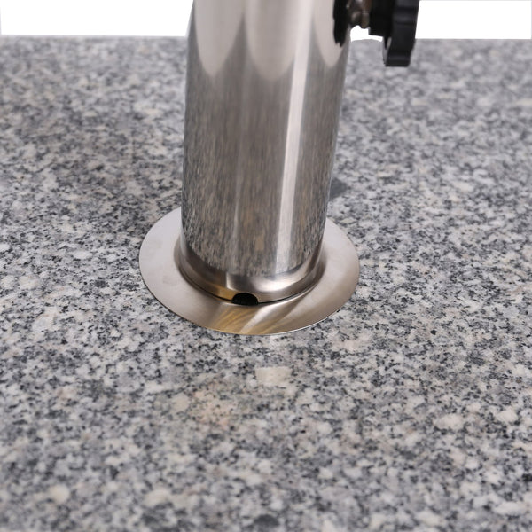 English Elm Christopher Knight Home® - UM-HOLDER Square 55lbs Granite Umbrella Base - Natural Grey Stainless Steel, Sleek 19x19x6.5" Stable Support N775P256432N