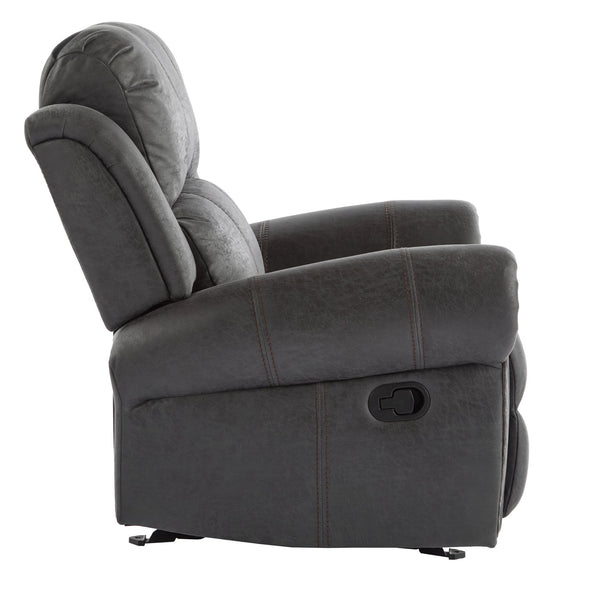 English Elm Christopher Knight Home® - 40.75" Wide Suede Manual Glider Recliner Chair with Rolled Arms, Microfiber Comfort & Infinite Positions Slate N763P264499E