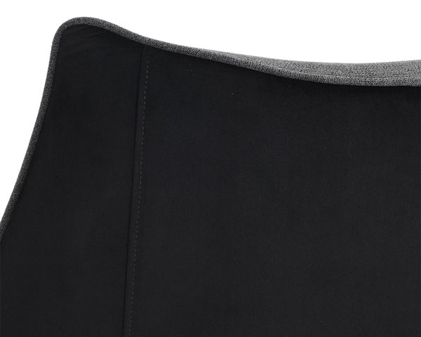 Sunpan Sorrel Lounge Chair - Mid-Century Elegance with Moisture-Repellent Fabric and Durable Wood Legs Polo Club Kohl Grey / Abbington Black