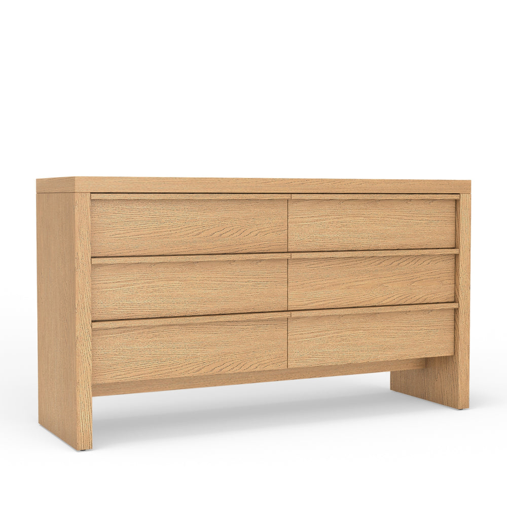 Origins Flo Collection 6-drawer Dresser: Timeless Mahogany And Oak Veneer Storage Solution For Your Bedroom Natural Mahogany Solids & Oak Veneer 8700nat-03