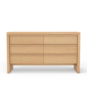 Origins Flo Collection 6-drawer Dresser: Timeless Mahogany And Oak Veneer Storage Solution For Your Bedroom Natural Mahogany Solids & Oak Veneer 8700nat-03
