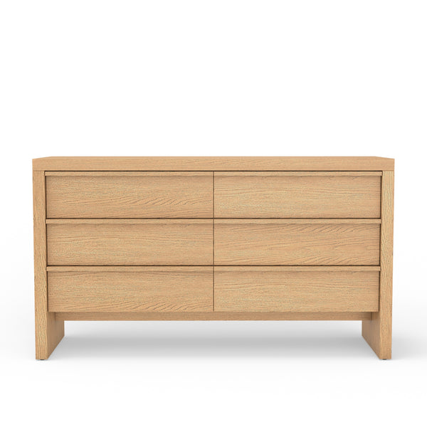 Origins Flo Collection 6-drawer Dresser: Timeless Mahogany And Oak Veneer Storage Solution For Your Bedroom Natural Mahogany Solids & Oak Veneer 8700nat-03