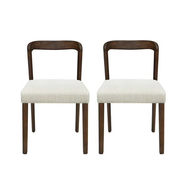 English Elm Christopher Knight Home® - Solid Rubber Wood Dining Chairs Set Of 2 - Walnut & Beige - Stylish Comfort For Modern Dining Spaces N771P292085T