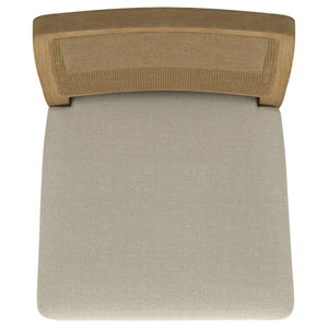 English Elm Benson Sand Wash Cane Dining Side Chairs Set of 2 — Handwoven Cane Backs, Beige Linen Seats, Cream Finish B062P374114