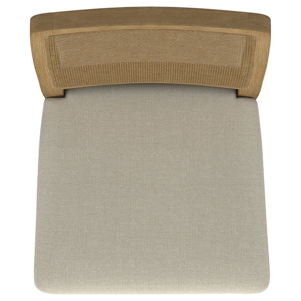 English Elm Benson Sand Wash Cane Dining Side Chairs Set of 2 — Handwoven Cane Backs, Beige Linen Seats, Cream Finish B062P374114