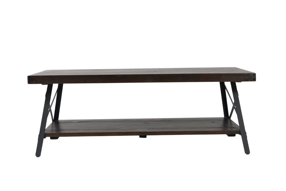 English Elm Wallace & Bay - Brown Modern-Rustic Coffee Table – Solid Wood & Steel-Gray Accents For Stylish Living Room Appeal B2709P212388-GIGA