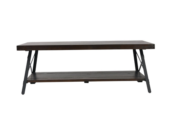 English Elm Wallace & Bay - Brown Modern-Rustic Coffee Table – Solid Wood & Steel-Gray Accents For Stylish Living Room Appeal B2709P212388-GIGA