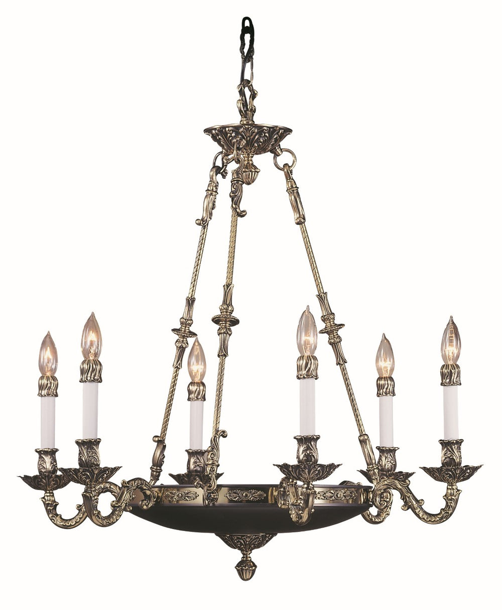 Framburg 6-light Antique Silver Dining Chandelier – Timeless Italian Brass Design For Elegant Spaces French Brass Metal 8706 Fb
