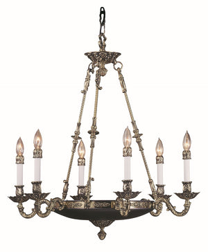 Framburg 6-light Antique Silver Dining Chandelier – Timeless Italian Brass Design For Elegant Spaces French Brass Metal 8706 Fb