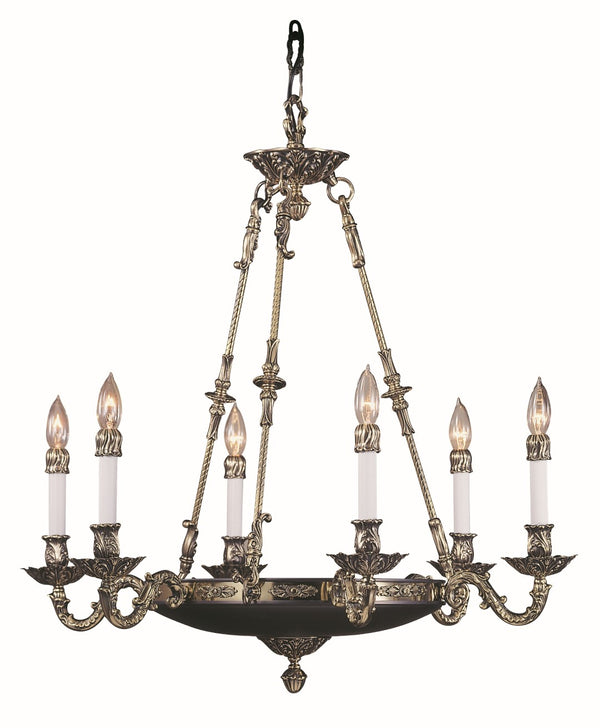 Framburg 6-light Antique Silver Dining Chandelier – Timeless Italian Brass Design For Elegant Spaces French Brass Metal 8706 Fb