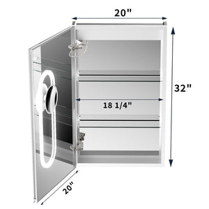 English Elm 20*32 Inch Led Medicine Cabinet with Anti-fog Gfci Outlet and Dimming Bathroom Mirror W637P349553