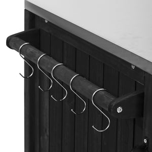 English Elm K&K 66.5" Outdoor Kitchen Island with 1.2" Stainless Steel Top, Ample Storage, Wheels & Bottle Opener Black N707P250629B