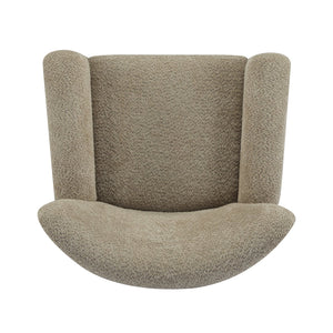 English Elm Christopher Knight Home® - Cozy Wingback Armchair with Plush Bouclé Upholstery, Solid Wood Legs, Timeless Elegant Comfort Light Brown,Teak 32 L x 29.5 W x 26.75 H N776P293322M