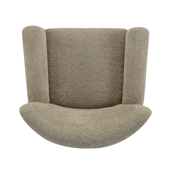 English Elm Christopher Knight Home® - Cozy Wingback Armchair with Plush Bouclé Upholstery, Solid Wood Legs, Timeless Elegant Comfort Light Brown,Teak 32 L x 29.5 W x 26.75 H N776P293322M