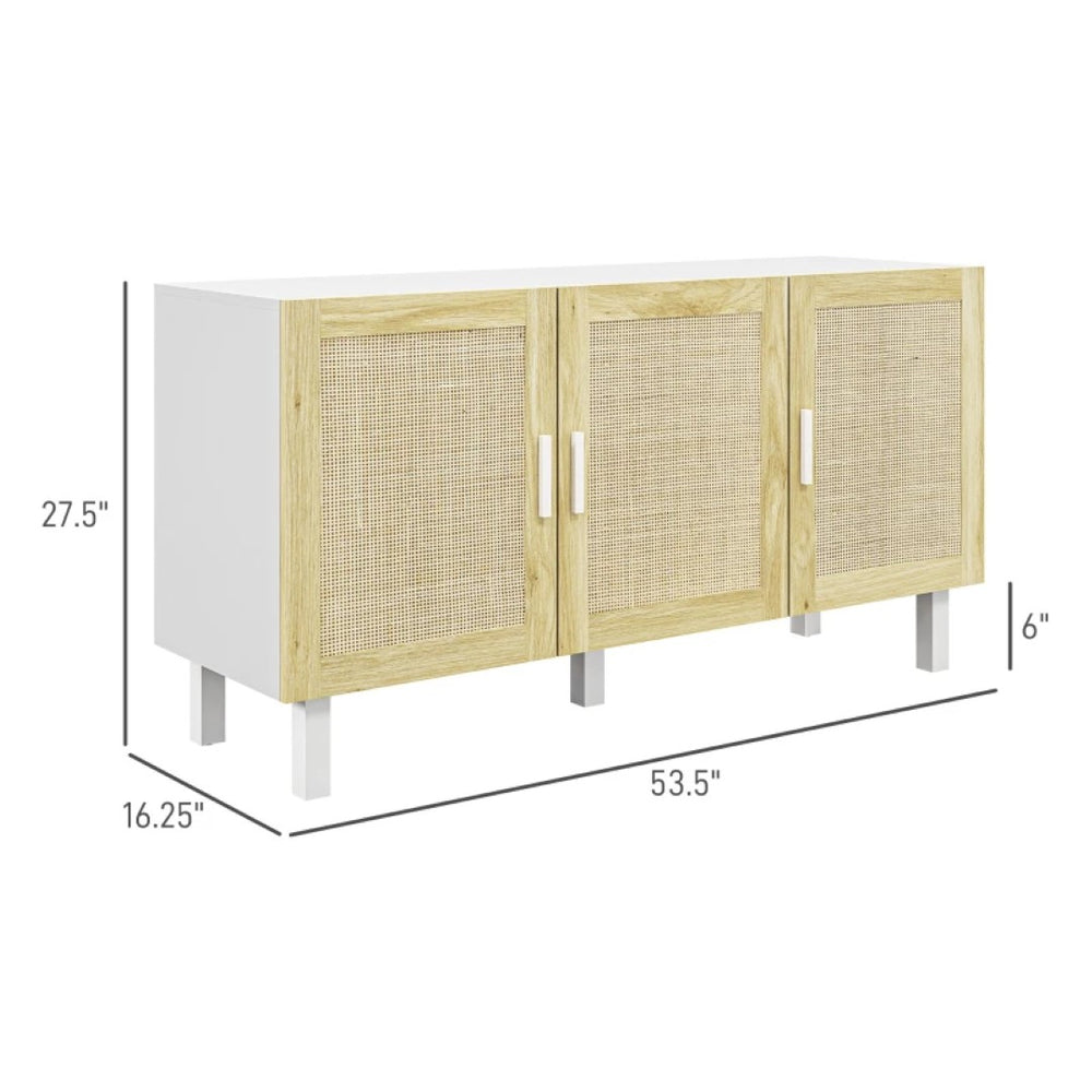 English Elm Sturdy Two Tone Farmhouse Bathroom Wall Cabinet with Open Shelf and Adjustable Storage T3971P466612