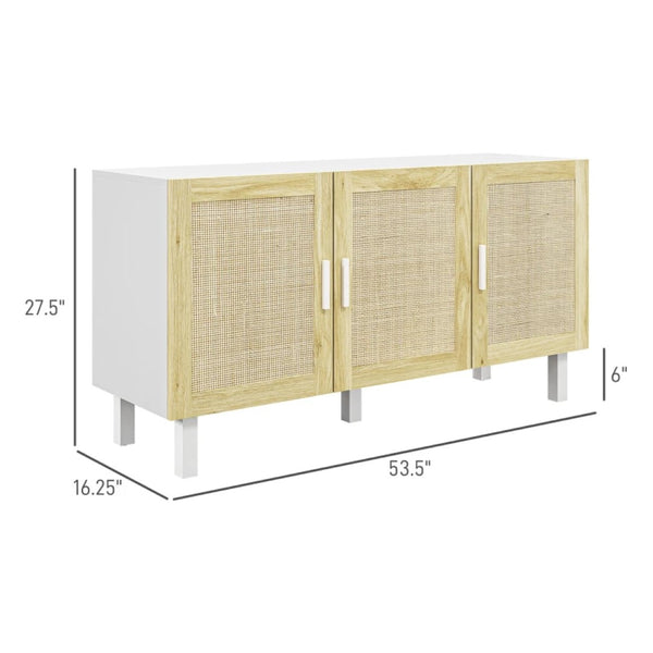 English Elm Sturdy Two Tone Farmhouse Bathroom Wall Cabinet with Open Shelf and Adjustable Storage T3971P466612