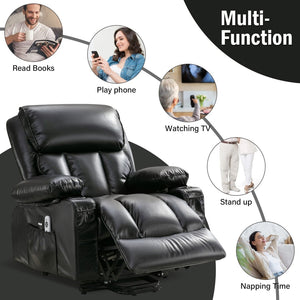 English Elm Power Electric Massage Lift Lounge Chair For Seniors – Heating, Vibration, Usb Charging & Storage! W1521P302637-GIGA