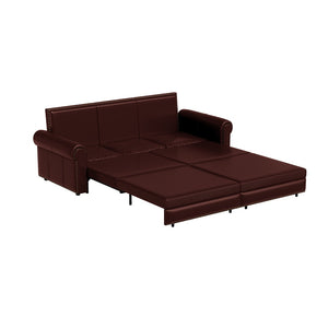 English Elm Chesterfield Velvet King Sleeper Sofa with Nailhead Trim and Rolled Arms for Living Room W1885S00102